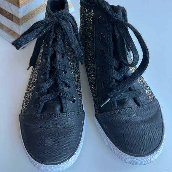 EUC Cat and Jack glitter high tops sz 5 black laces multi-colored glitter TARGET - Picture 14 of 15